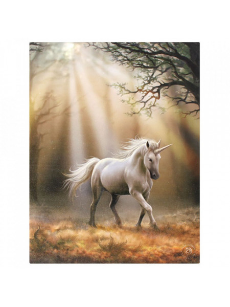 Tablou canvas Glimpse of an Unicorn 19x25cm - Anne Stokes