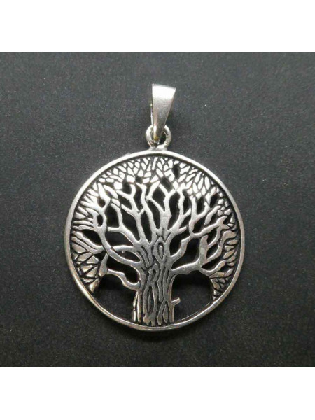 Talisman argint Copacul Vietii cu frunze 3.5 cm
