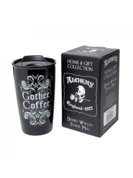 Cana termos cu capac pentru cafea Gothee Coffee 15 cm, 360 ml