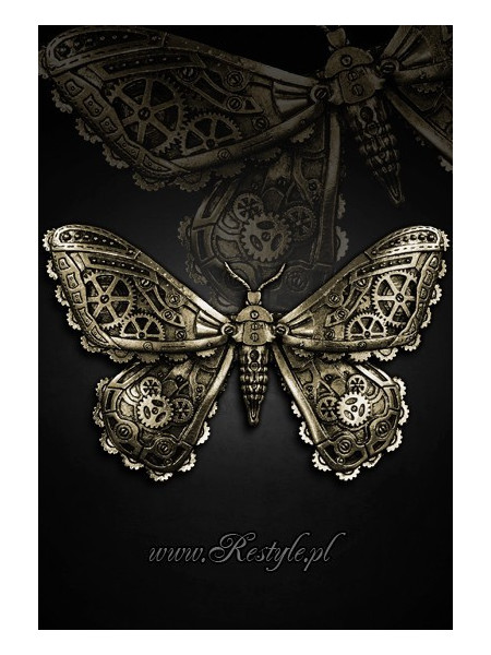 Clamă de păr gotică steampunk Mechanical Moth 6.5 cm