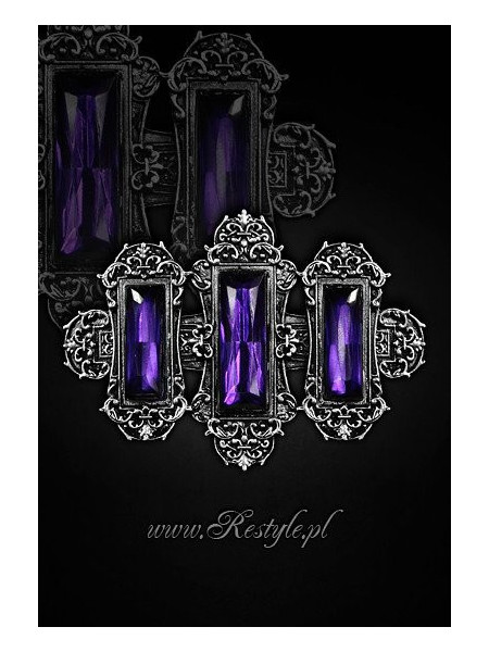 Clama par gotica, stil victorian, Vivian - violet 7.5 cm