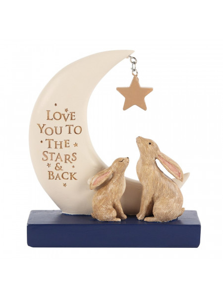 Decoratiune Iepurasi - Te Iubesc Pana la Stele si Inapoi 13.5 cm