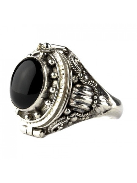 Inel argint Poison Ring cu onix 1.5cm