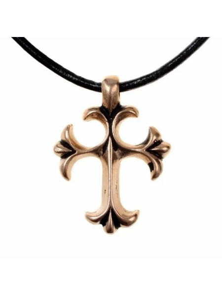 Pandantiv amuleta din bronz Crucea Medievala 3.5 cm