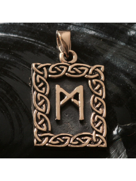 Pandantiv bronz runa Mannaz - Img 1