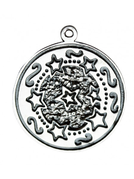 Pandantiv cu lantisor Twr Tewdws, placat cu argint, talisman zodiac celtic (01-23 April)