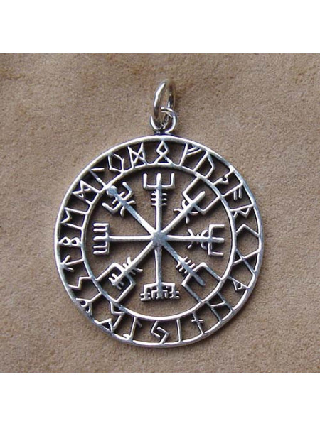 Pandantiv viking argint Vegvisir 4.8cm