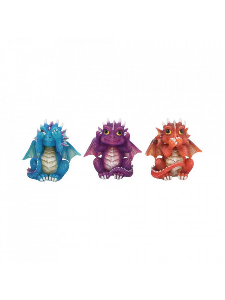 Set statuete Trei dragonei intelepti 8.5 cm