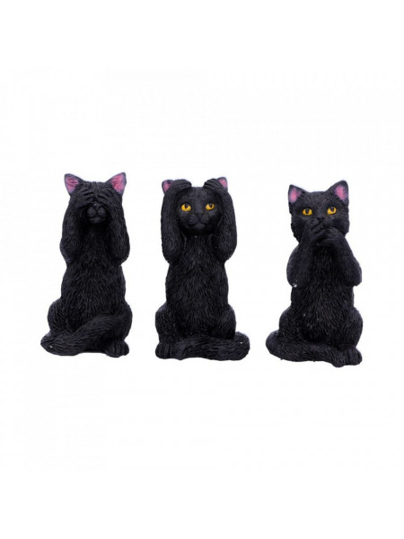 Set statuete Trei pisicute intelepte 8.5 cm