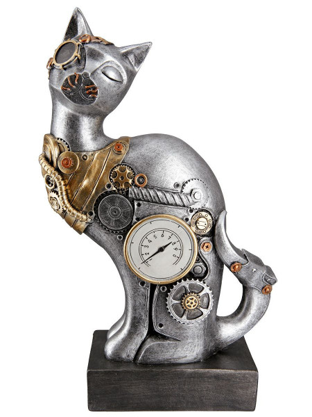 Statueta pisica steampunk Vis Mecanic 30 cm