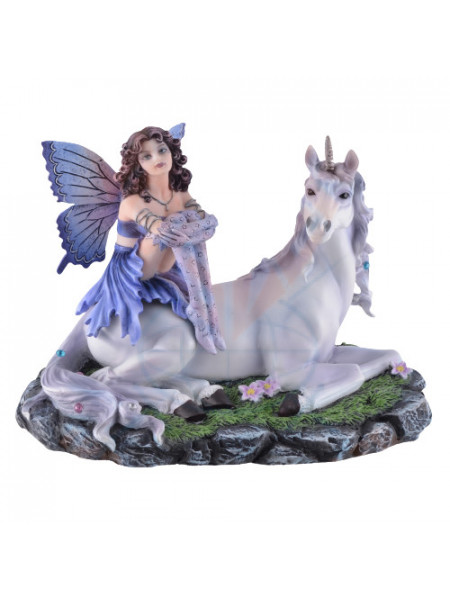 Statueta zana si unicorn Blue Star 19cm