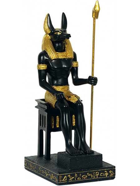 Statueta zeul egiptean Anubis pe Tron 17.5 cm