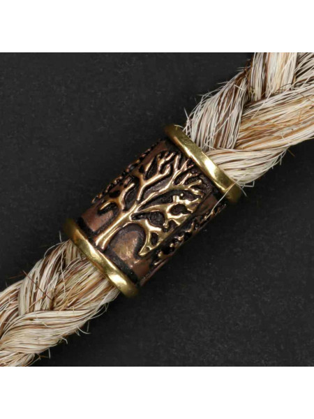 Bijuterie pentru barba/par bronz Copacul vietii 1.4x0.7 cm