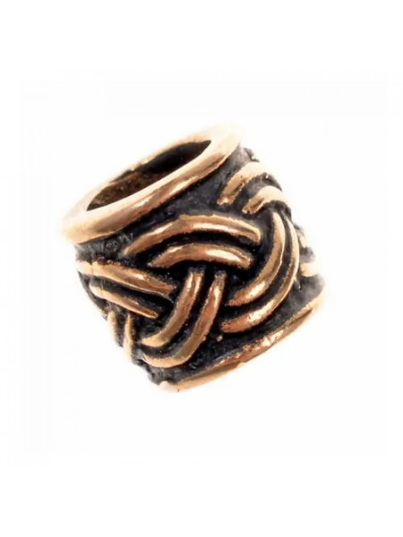 Bijuterie pentru barba/par bronz Nod Celtic impletit, diametru 0,6 cm