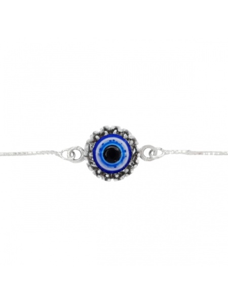 Bratara din argint Ochiul Protector (Evil Eye), dimensiune 16+2.5cm