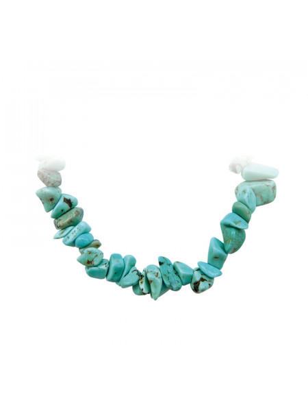 Bratara elastica din bucatele de piatra semipretioasa Turcoaz, talisman pentru Protectie 17 cm