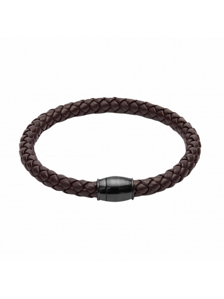 Bratara piele pentru barbati cu inchidere magnetica Viro - maro