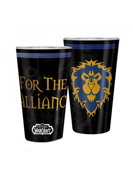 Pahar sticla licenta World of Warcraft - For the Alliance 335 ml