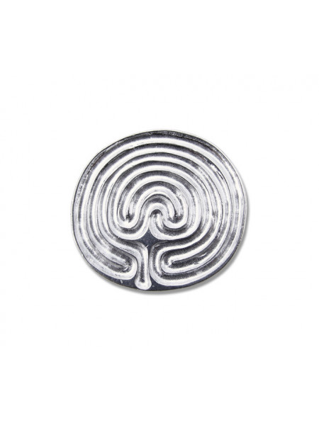 Pandantiv amuleta din argint pentru cunoastere de sine Geometrie Sacra - Labirint