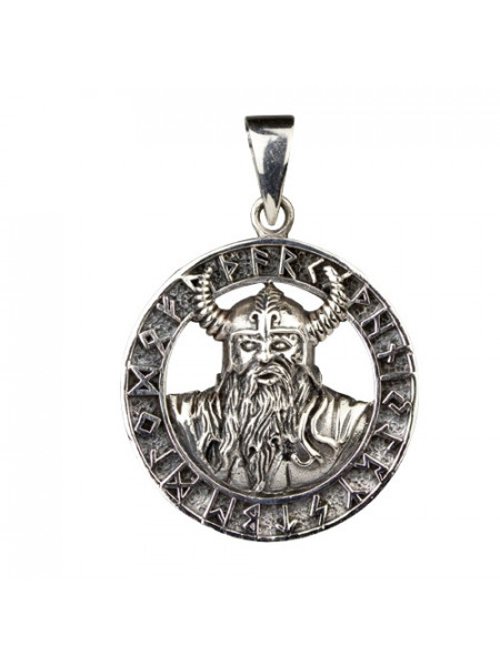 Pandantiv argint Amuleta Vikinga cu rune 2.5 cm