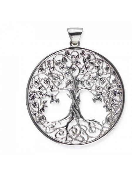 Pandantiv argint placat cu rodiu Copacul vietii cu nod celtic 4cm