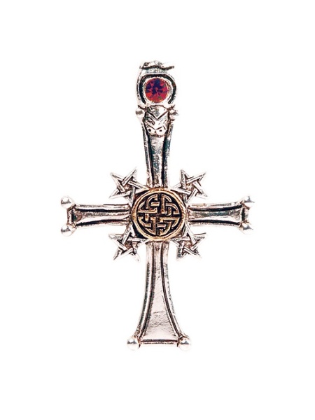 Pandantiv cu lantisor, placat cu argint, Pentcross Celtic, talisman pentru protectie