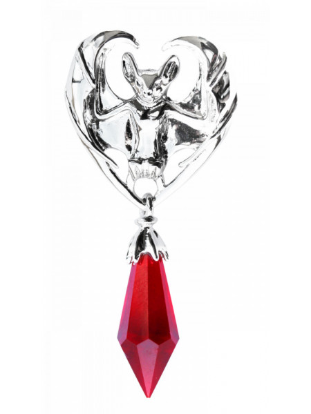 Pandantiv cu lantisor Protectorii cristalelor - liliac Pipistrella, placat cu argint, 4.8 cm