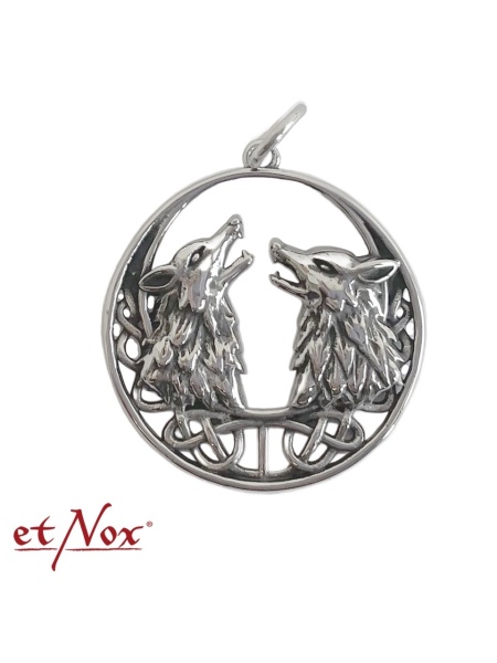 Pandantiv otel inoxidabil Lupi cu nod celtic 3.2cm