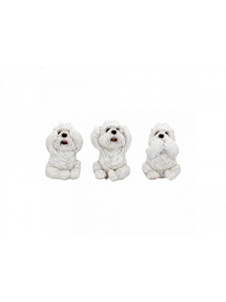 Set 3 statuete Trei catelusi Terrier intelepti 8 cm