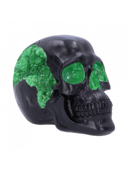 Statueta craniu Geode - verde 17 cm