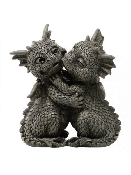 Statueta de gradina Dragoni Norocosi - Iubire 13 cm