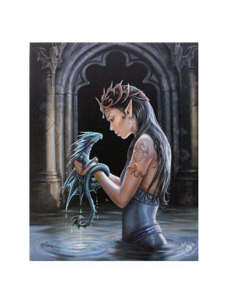 Tablou canvas, Dragonul de Apa, 19x25cm - Anne Stokes