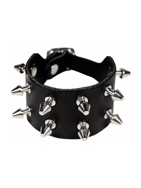 Bratara piele naturala 2 Rows Killer Studs 4cm x 24cm