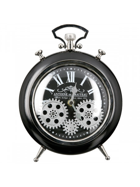 Ceas de perete/birou steampunk din metal si sticla Antoine 25 cm