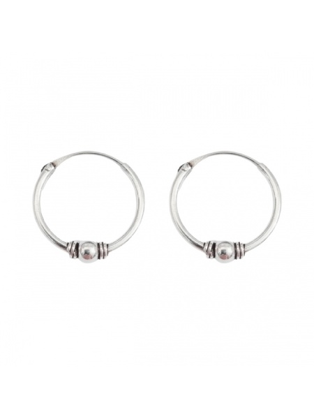 Cercei rotunzi din argint in stil Bali 14mm