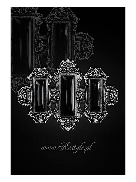 Clama par gotica, stil victorian, Vivian - negru 7.5 cm