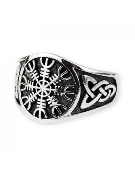 Inel argint viking Aegishjalmur 1.4cm