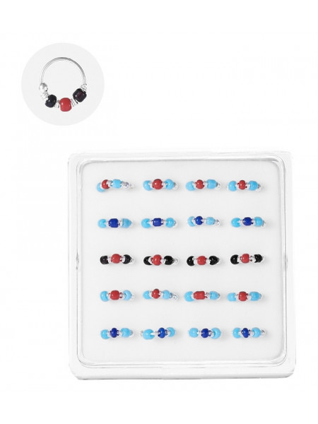 O bucata cercel piercing pentru nas din argint si email multicolor Bilute 8 X 0.5mm