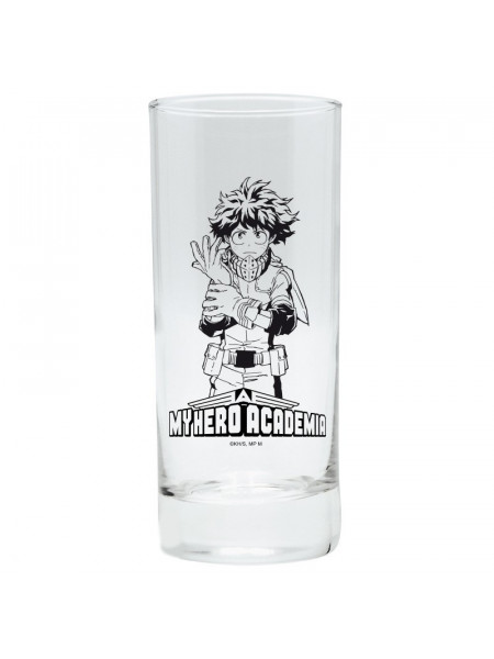 Pahar sticla licenta My Hero Academia - Izuku Midoriya 14 cm, 290 ml