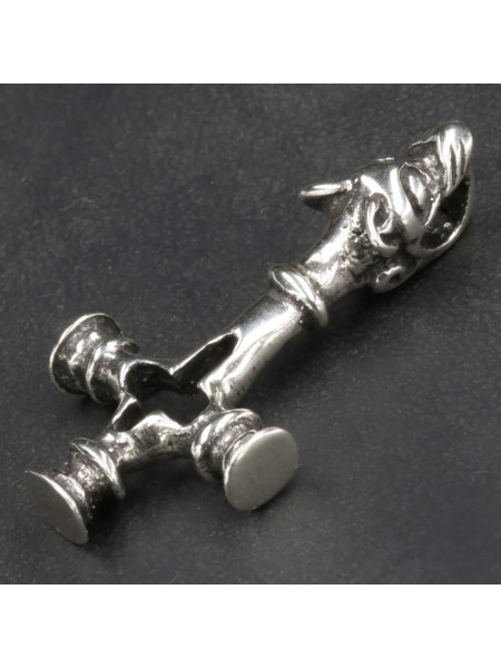 Pandantiv argint Cruce cu cap de lup 4.5cm