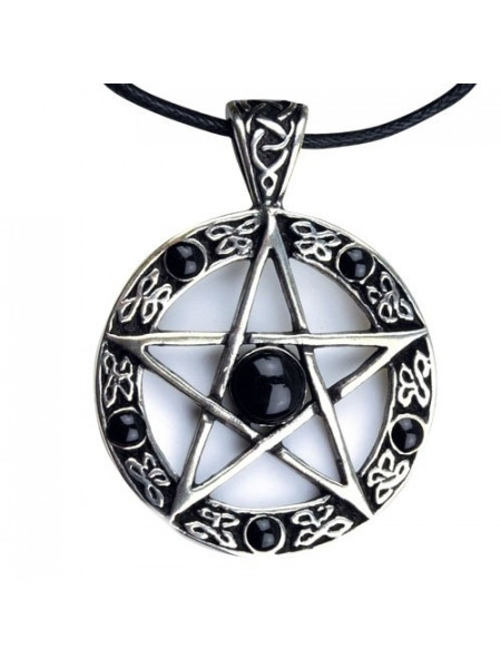 Pandantiv argint Pentagrama Neagra 3cm