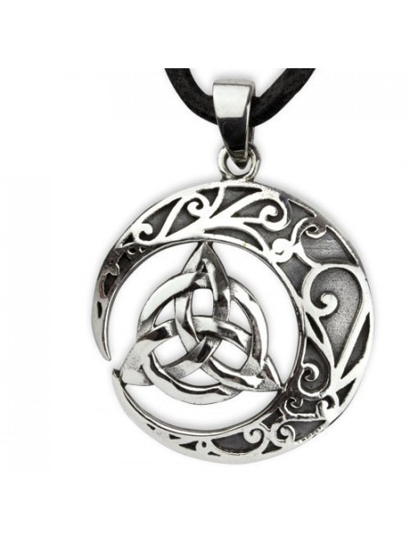 Pandantiv argint Semiluna cu triquetra 2.6cm