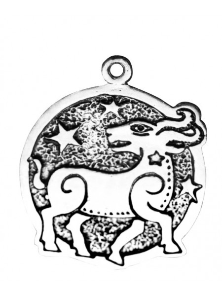 Pandantiv cu lantisor Sidellu Gwynder, placat cu argint, talisman zodiac celtic( 1-22 Ian.), 2.4 cm