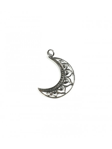 Pandantiv din argint Semiluna cu Ornament 2.8 cm