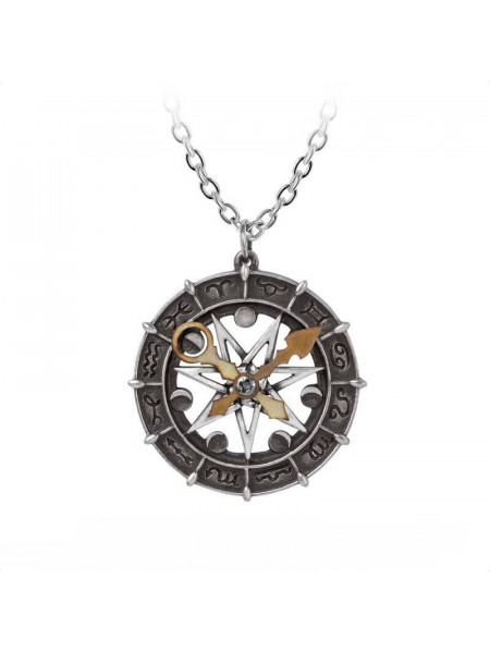Pandantiv gotic cu lantisor Alchemy England - Astro-lunial Compass