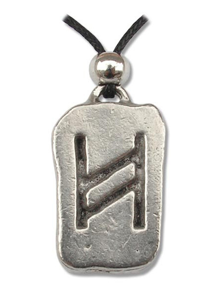 Pandantiv runa Hagalaz, talisman pentru schimbare, 2.5cm