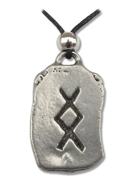 Pandantiv runa Ingwaz, talisman pentru echilibru, 2.5cm