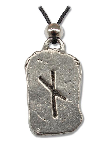 Pandantiv runa Nauthiz , talisman pentru acceptare 2.8 cm