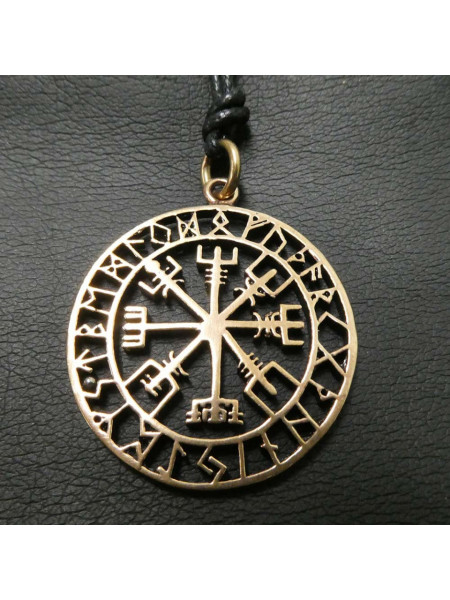 Pandantiv viking bronz Vegvisir