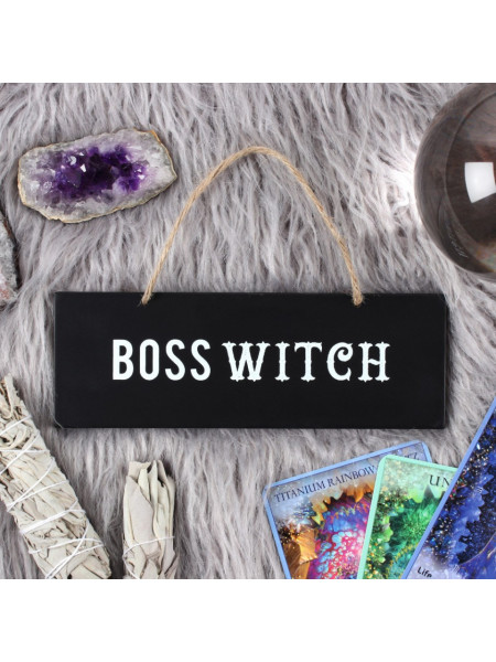 Placuta decorativa lemn Boss Witch 20 cm